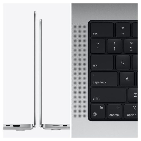 Apple MacBook Pro 14-inch (2021) – Apple M1 Chip Pro / 16GB RAM / 512GB SSD / 14-core GPU / macOS Monterey / English & Arabic Keyboard / Silver / Middle East Version – [MKGR3AB/A]