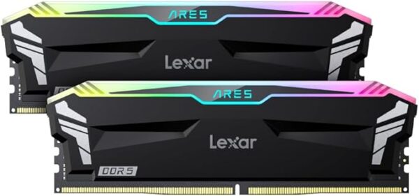 DDR4 RAM Lexar ARES RGB 32GB (2x16GB) 3600MT/s CL18 Desktop Memory, Compatible with Intel XMP 2.0 and AMD Ryzen (Black) LD