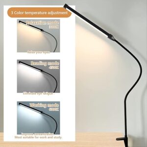LOOPITYS LED Desk lamp with Clamp, Eye-Caring Clip on Lights for Home Office