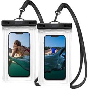 Spigen Aqua Shield Floating Universal Waterproof Phone Underwater Case Cover [2 Pack] Ipx8 Pouch A610 Compatible With Iphone, Samsung Galaxy And Smartphone Up To 6.9 Inches – Crystal Clear
