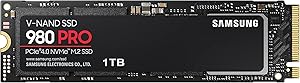 SAMSUNG 980 PRO SSD 1TB PCIe 4.0 NVMe Gen 4 Gaming M.2 Internal Solid State Hard Drive Memory Card, Maximum Speed, Thermal Control, MZ-V8P1T0B
