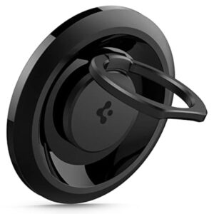 Spigen O-Mag Ring (MagFit) Magnetic Phone Holder Grip and KickStand compatible with MagSafe for iPhone 14 Pro Max, 14 Pro, 14 Plus, 14, 13 and 12 Series – Black